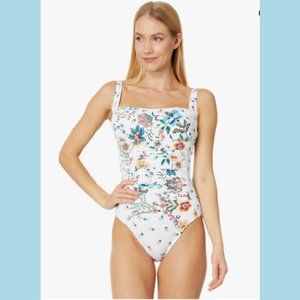 Johnny Was Ruched One-Piece Multi 1 Women's Swimsuits One Piece Size S (Small)